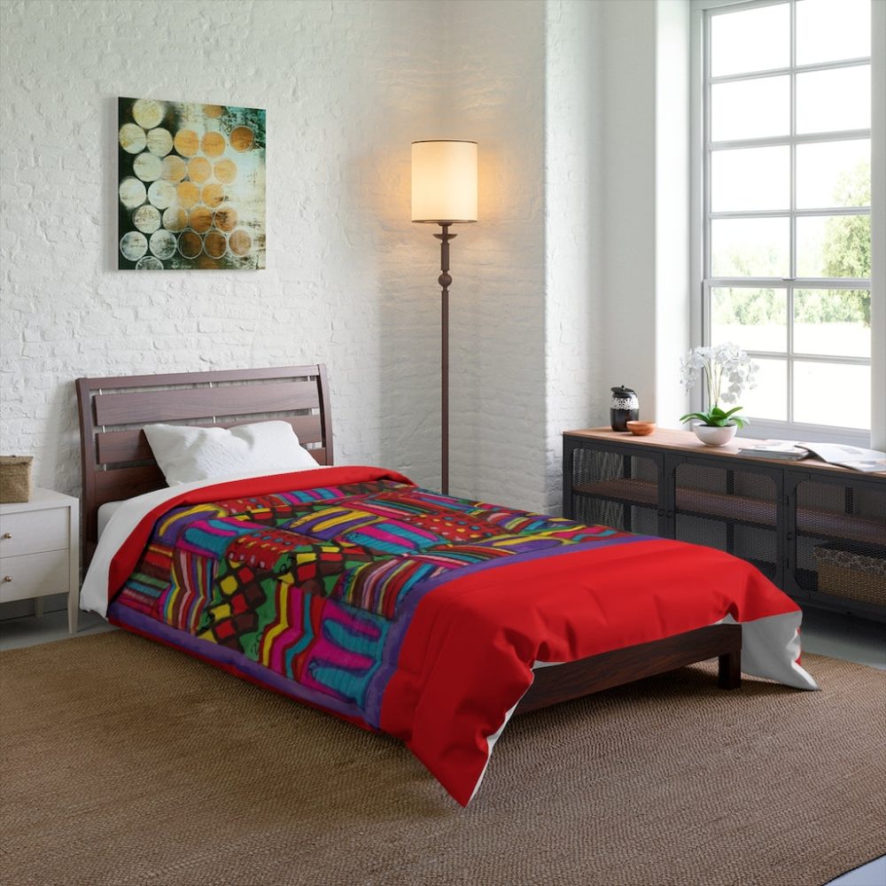 Product Image and Link for Comforter: “Psychedelic Calendar Vibrant(tm)” – Four Sizes – Raspberry