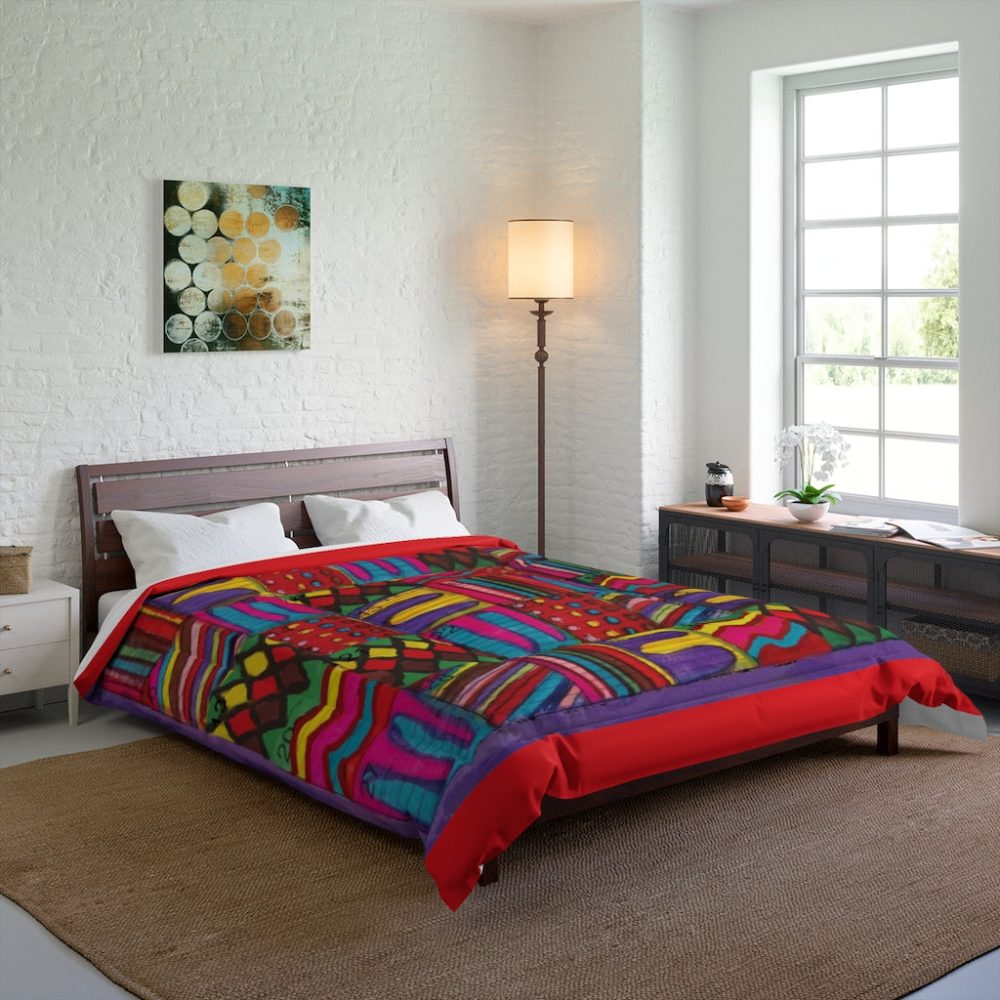 Product Image and Link for Comforter: “Psychedelic Calendar Vibrant(tm)” – Four Sizes – Raspberry