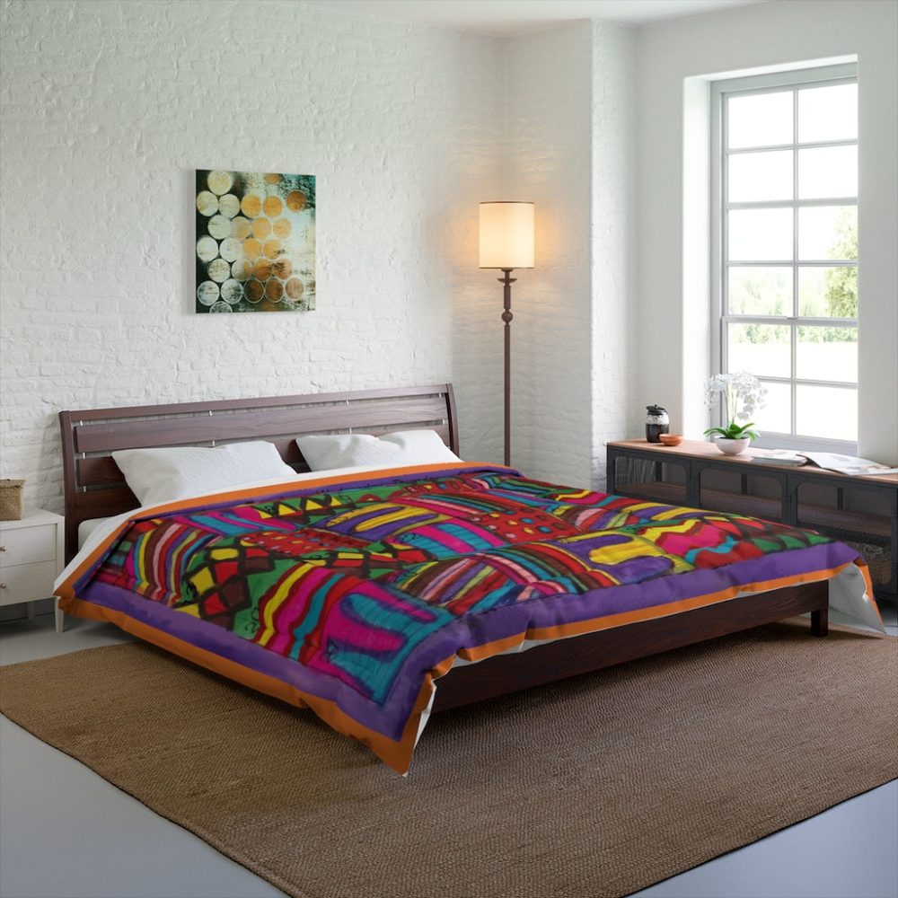 Product Image and Link for Comforter: “Psychedelic Calendar Vibrant(tm)” – Four Sizes – Orange