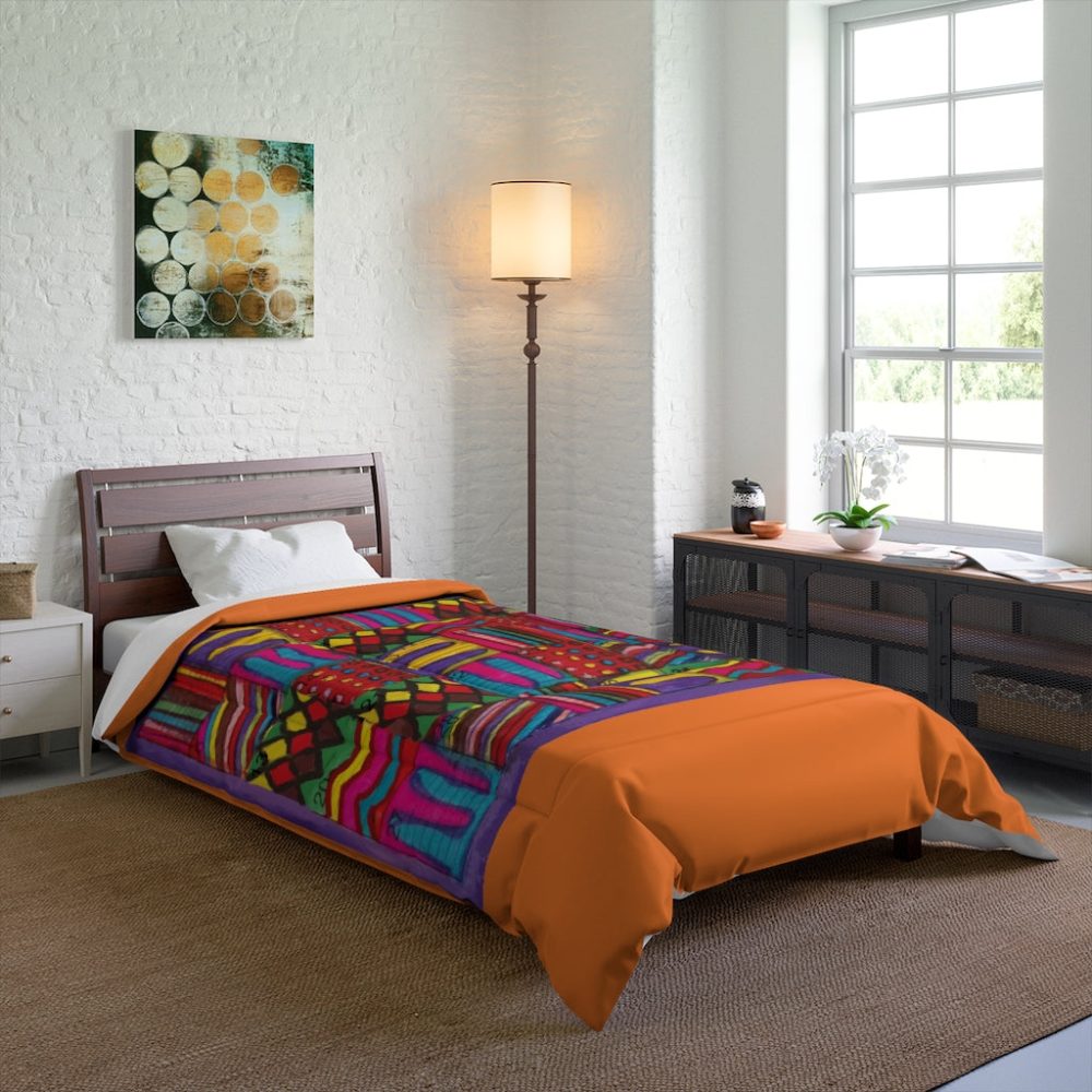 Product Image and Link for Comforter: “Psychedelic Calendar Vibrant(tm)” – Four Sizes – Orange