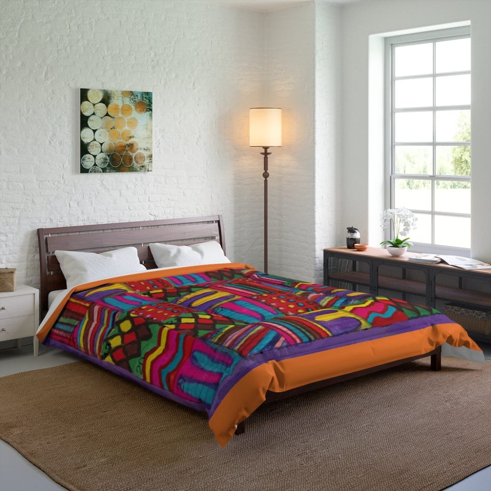 Product Image and Link for Comforter: “Psychedelic Calendar Vibrant(tm)” – Four Sizes – Orange
