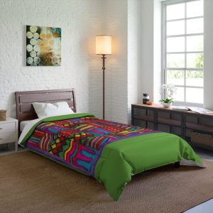 Product Image and Link for Comforter: “Psychedelic Calendar Vibrant(tm)” – Four Sizes – Green