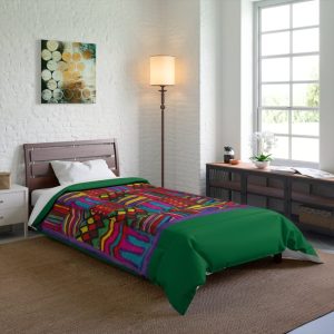 Product Image and Link for Comforter: “Psychedelic Calendar(tm)” – Vibrant – Four Sizes – Dark Green