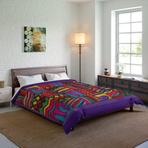 Product Image and Link for Comforter: “Psychedelic Calendar Vibrant(tm)” – Four Sizes – Purple
