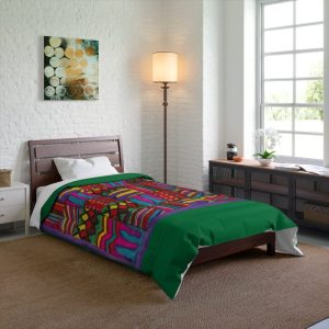 Product Image and Link for Comforter: “Psychedelic Calendar(tm)” – Vibrant – Four Sizes – Dark Green