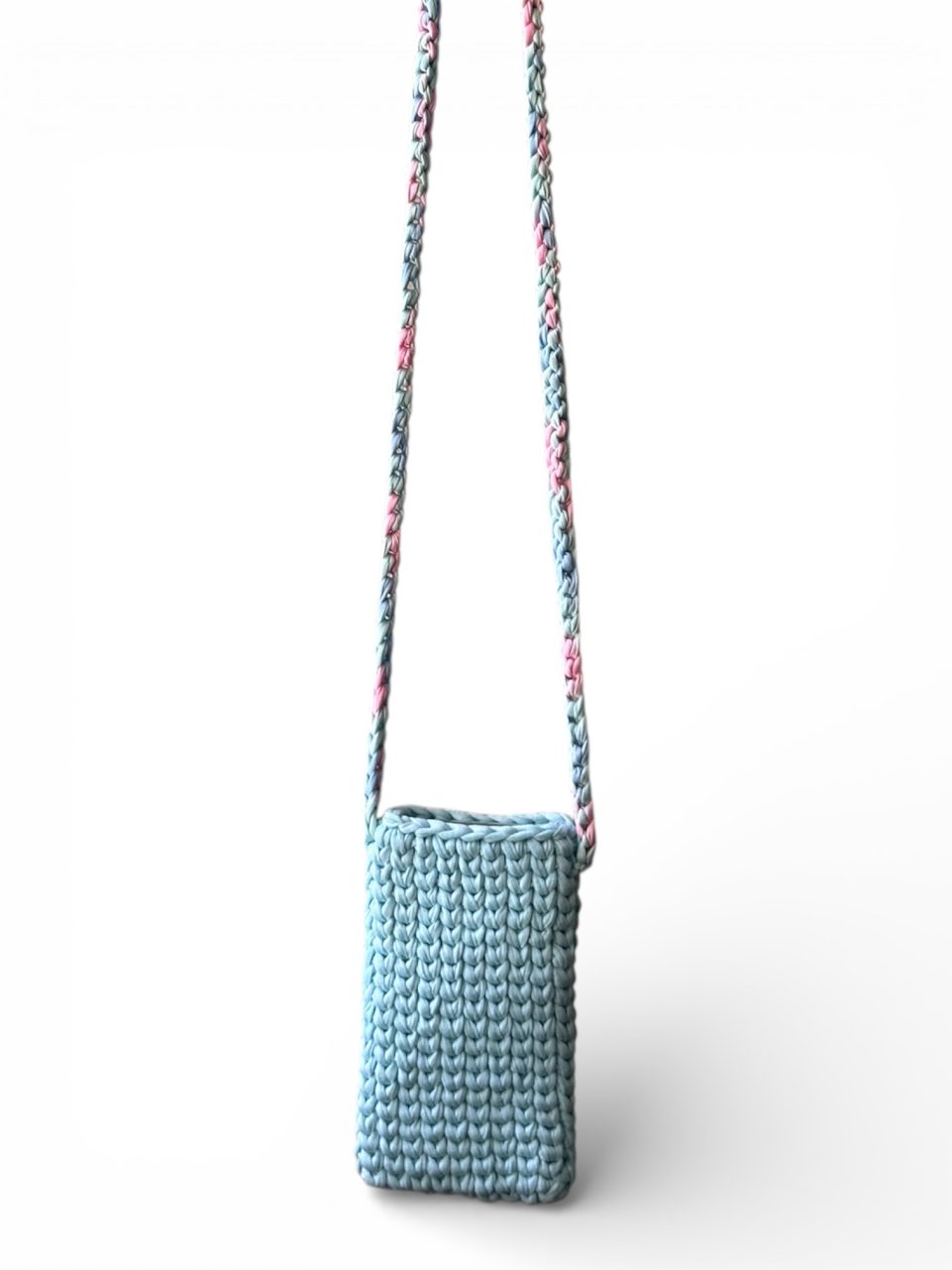 Product Image and Link for MINI PHONE BAG- – Light Blue Pastel Pink & Blue