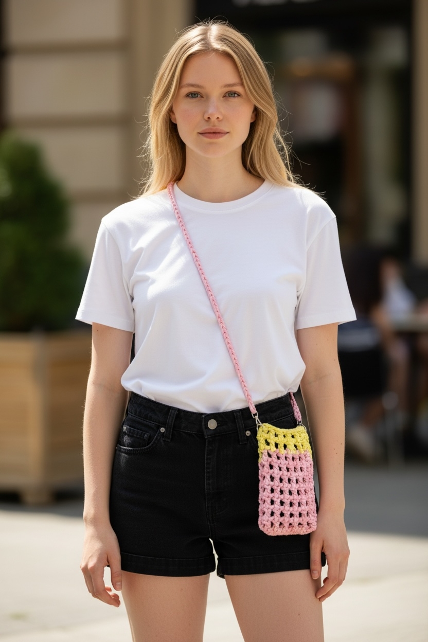 Product Image and Link for MINI PHONE BAG- Pink & Yellow