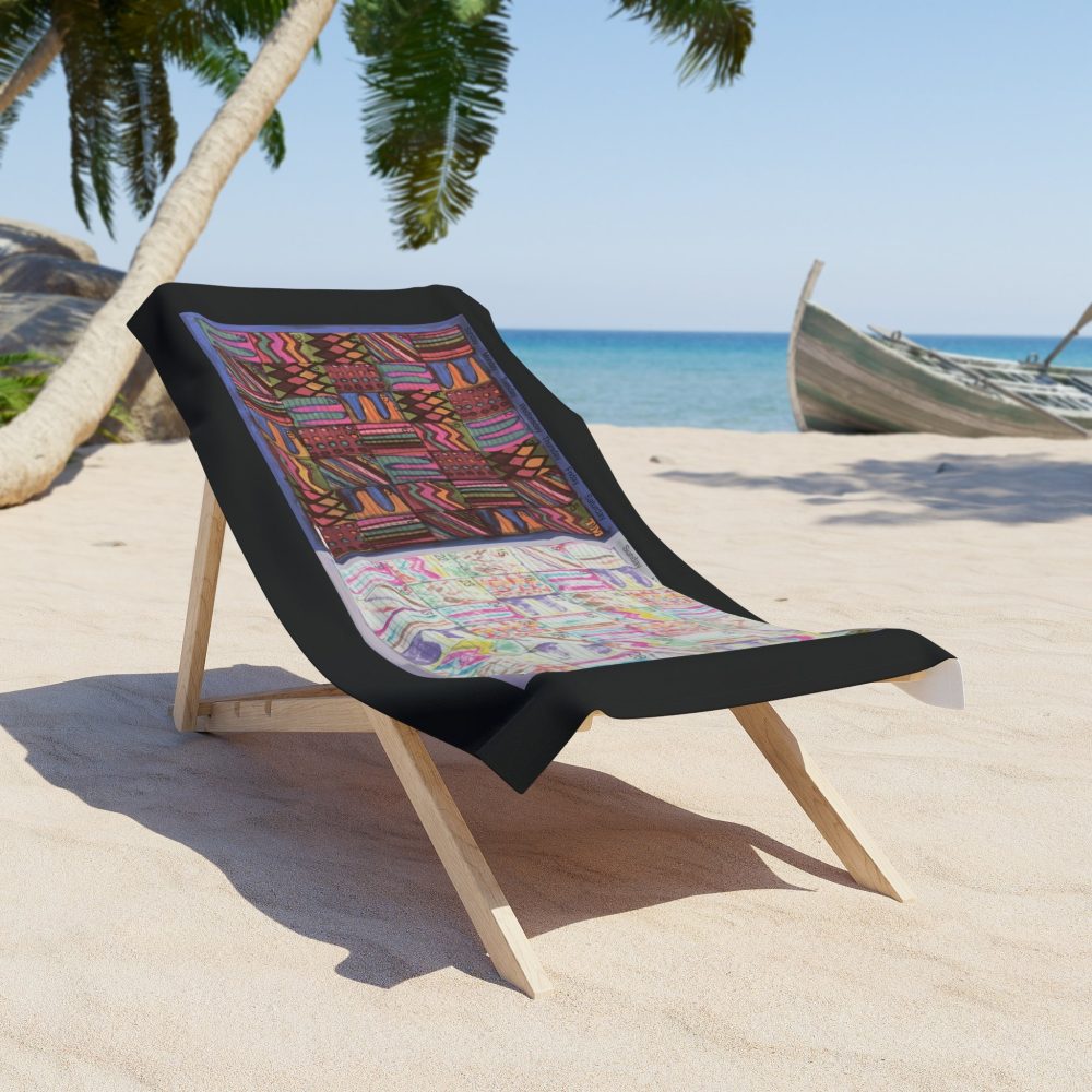 Product Image and Link for Beach Towel: “Psychedelic Calendar Muted and Seeped(tm)” – Black