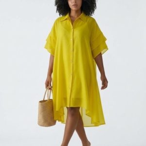Product Image and Link for Swing Dress/ Faux Silk/ Ruffle Sleeve