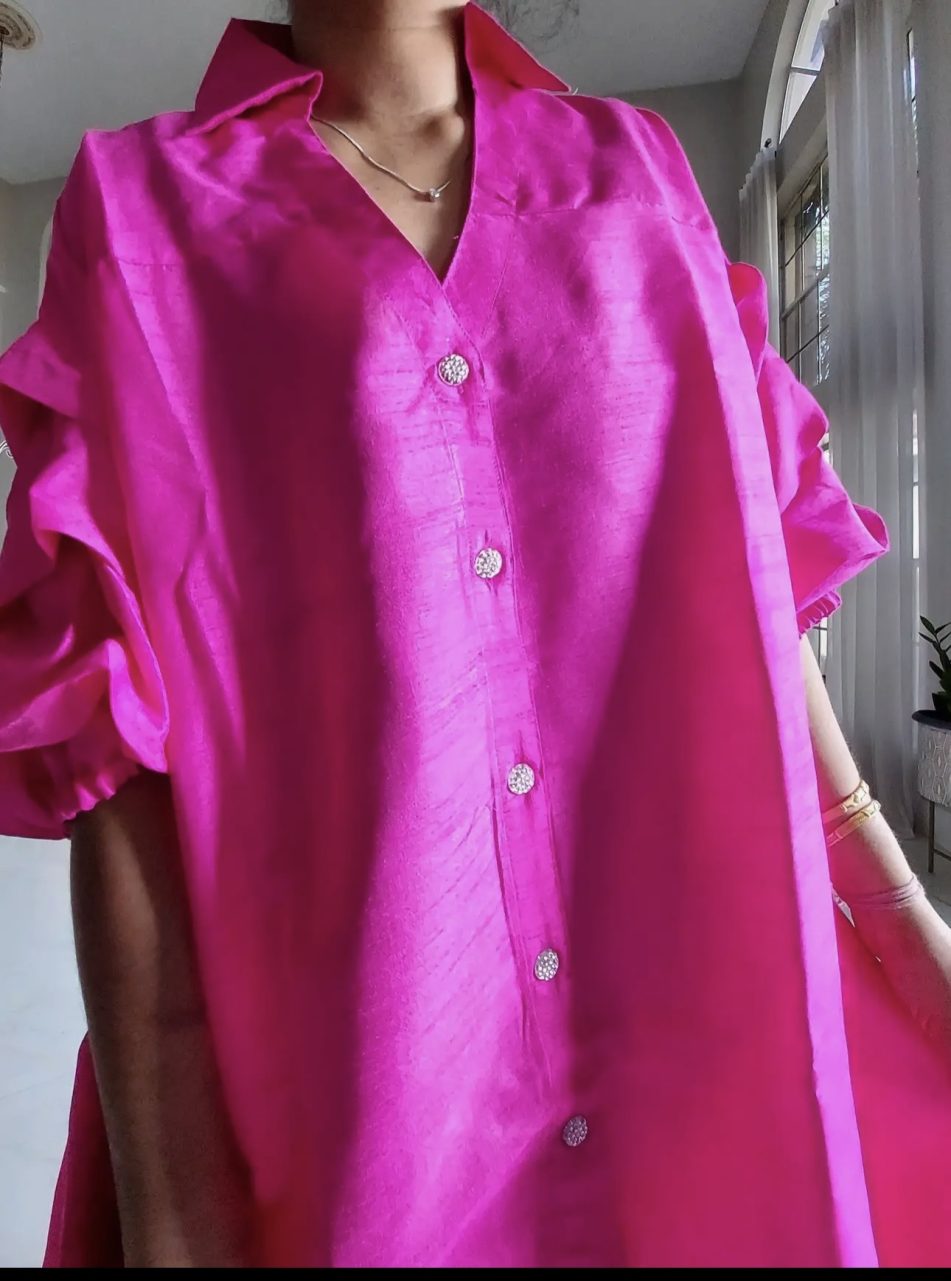 Product Image and Link for collard button down hi/low shirt / dress.