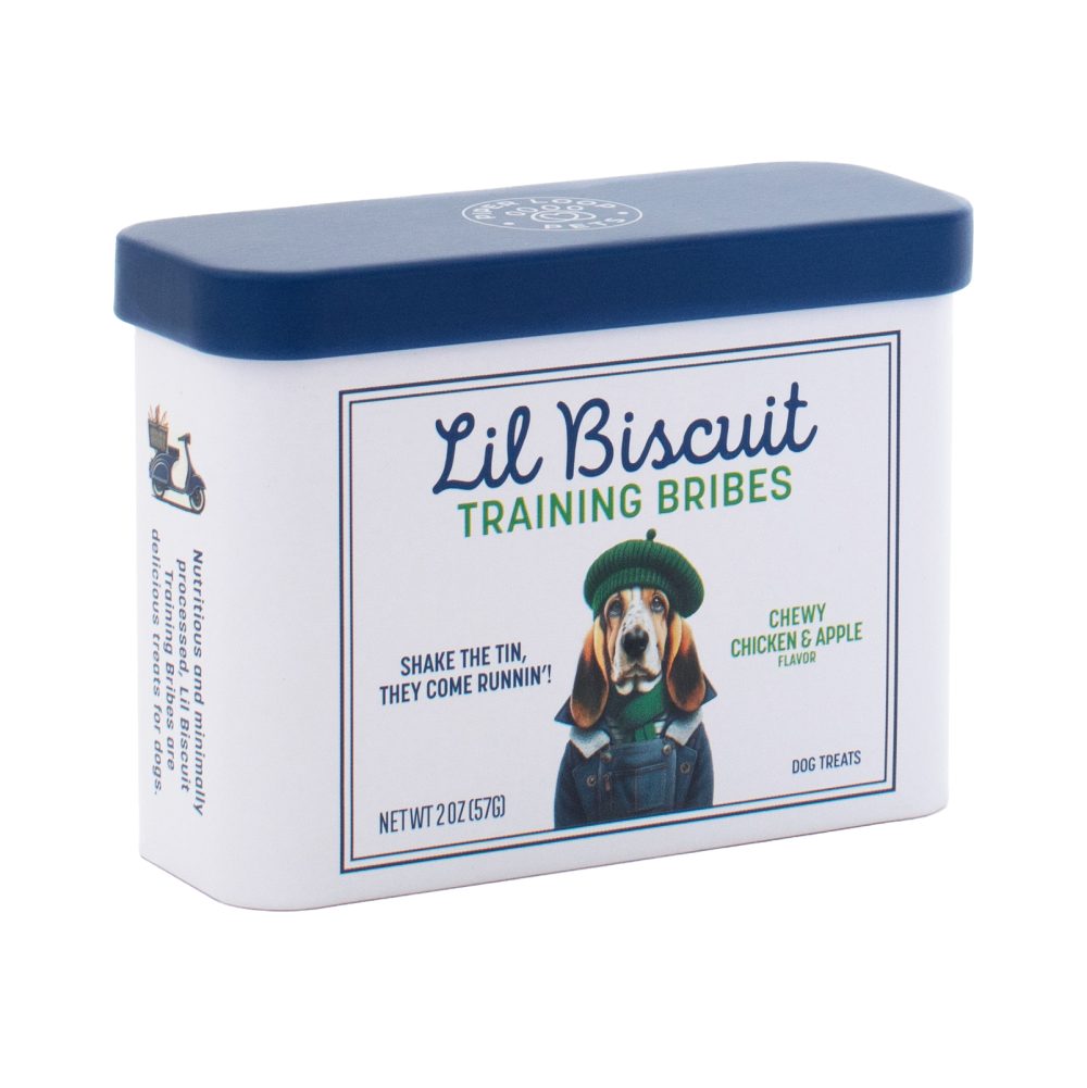 Product Image and Link for Lil Biscuit Training Tin — Chewy Chicken & Apple