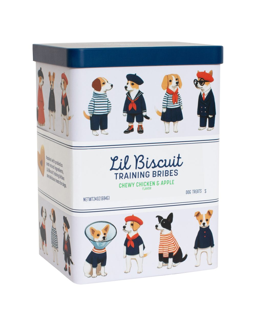 Product Image and Link for Lil Biscuit Decorative Tin — Chewy Chicken & Apple