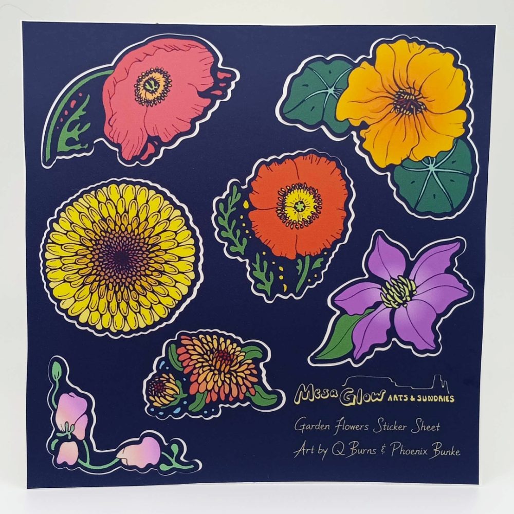 Product Image and Link for Garden Flowers Sticker Sheet