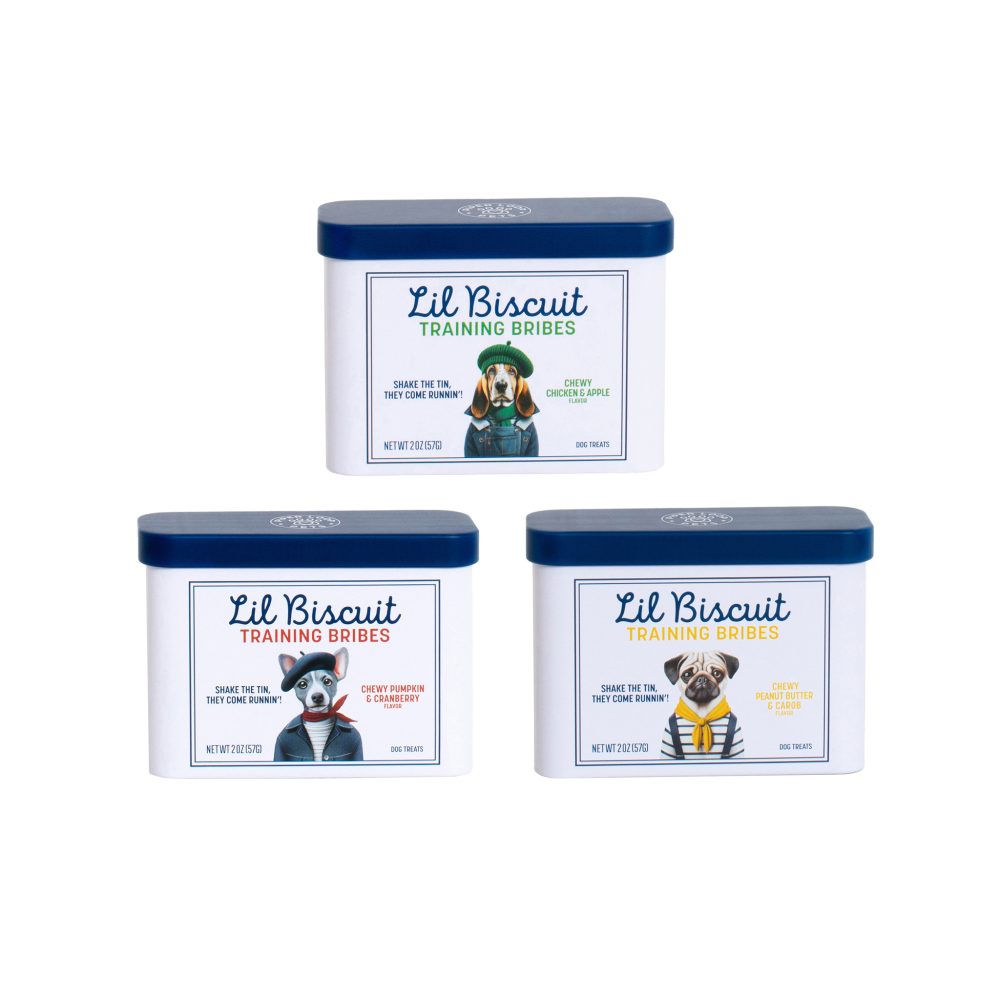 Product Image and Link for Lil Biscuit Training Tin — Chewy Trio