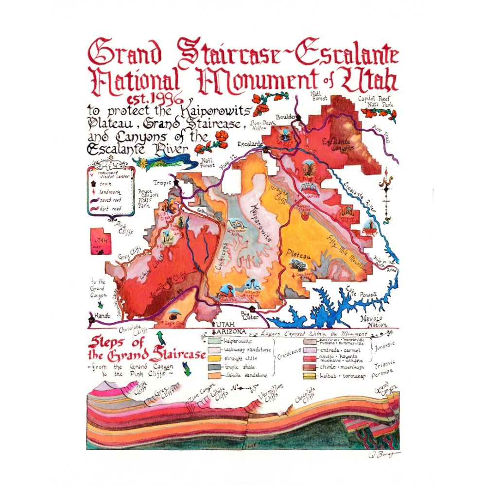 Product Image and Link for Grand Staircase-Escalante National Monument Map (2 sizes)
