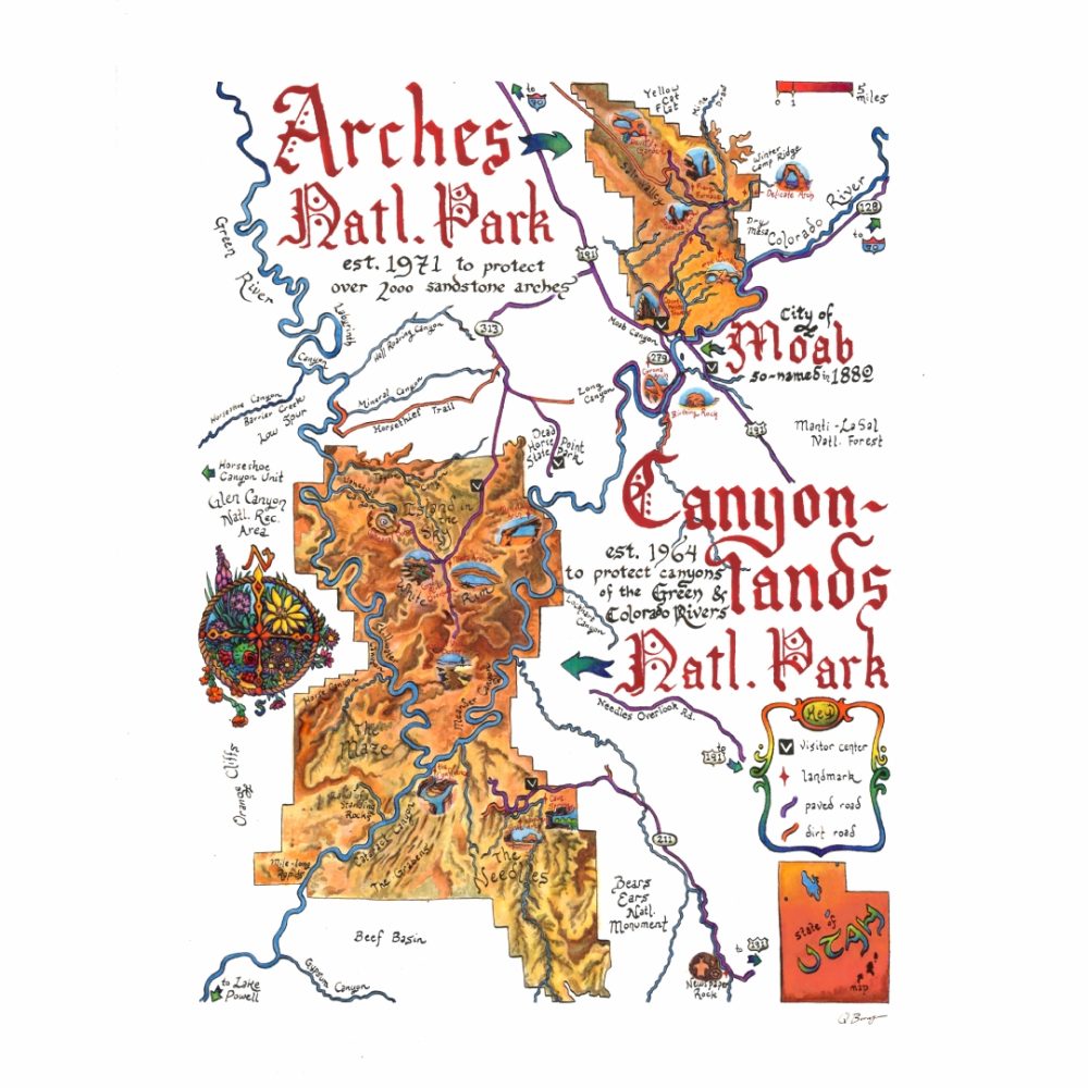 Product Image and Link for Arches & Canyonlands National Parks Map