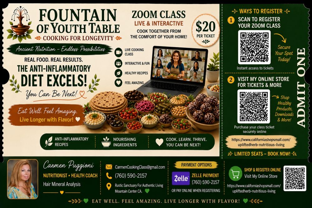 Product Image and Link for Zoom Cooking Class Ticket $20