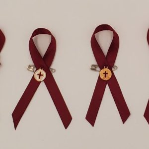 Product Image and Link for Burgundy Awareness Ribbon – 100 Pack