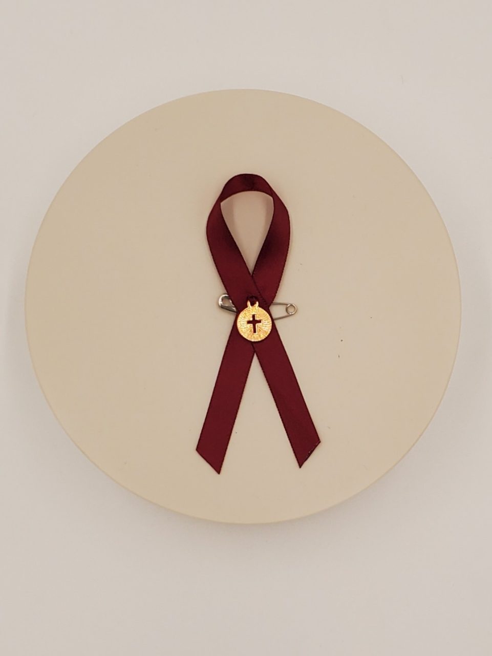 Product Image and Link for Burgundy Awareness Ribbon – 50 Pack