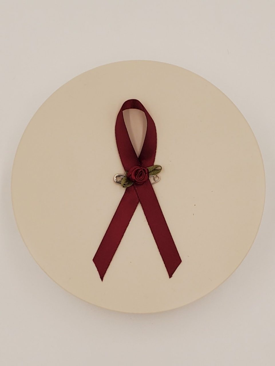 Product Image and Link for Burgundy Awareness Ribbon – 50 Pack
