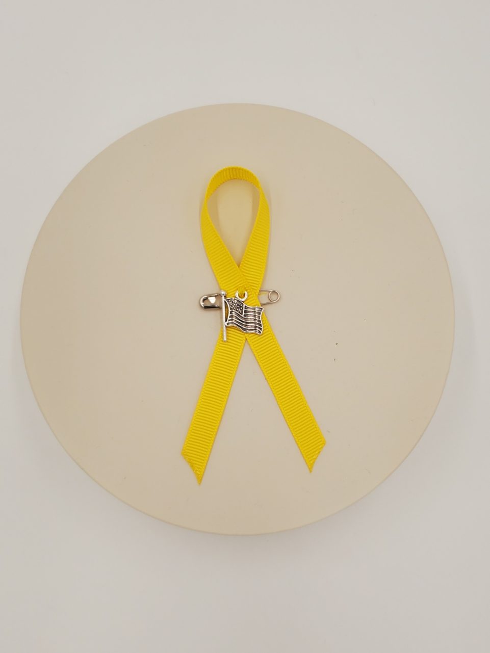 Product Image and Link for Yellow Military Support & Awareness Ribbon Pin – 50 Pack