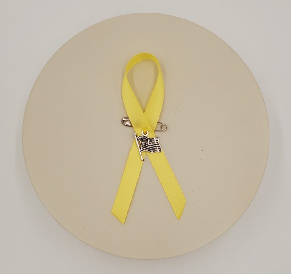 Product Image and Link for Yellow Military Support & Awareness Ribbon Pin