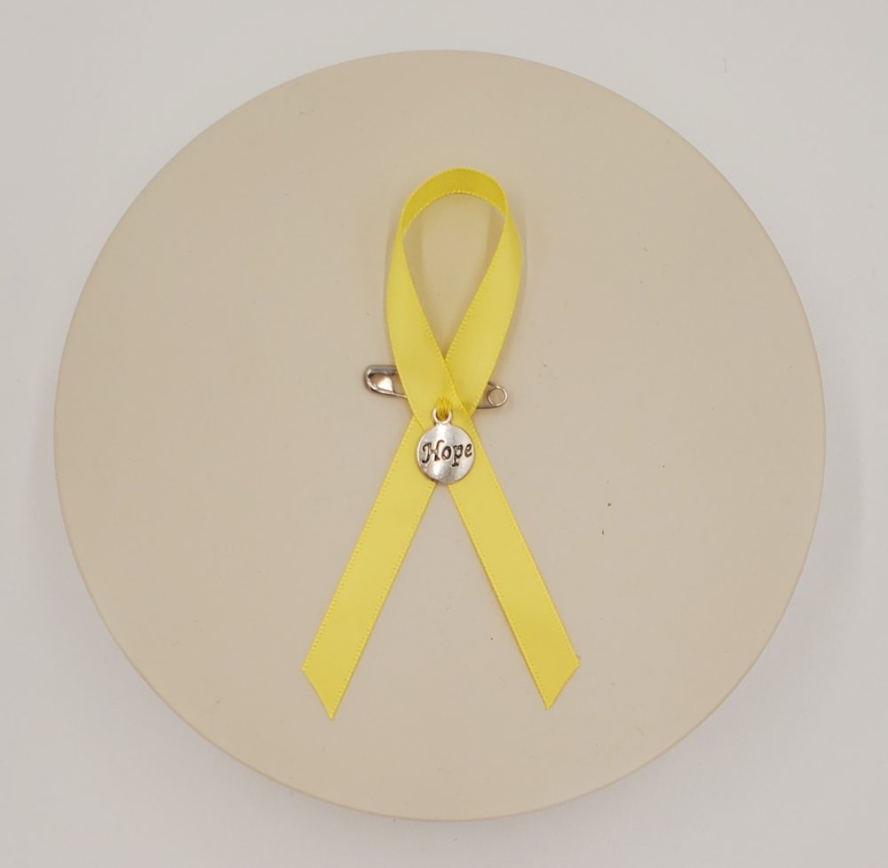 Product Image and Link for Yellow Military Support & Awareness Ribbon Pin