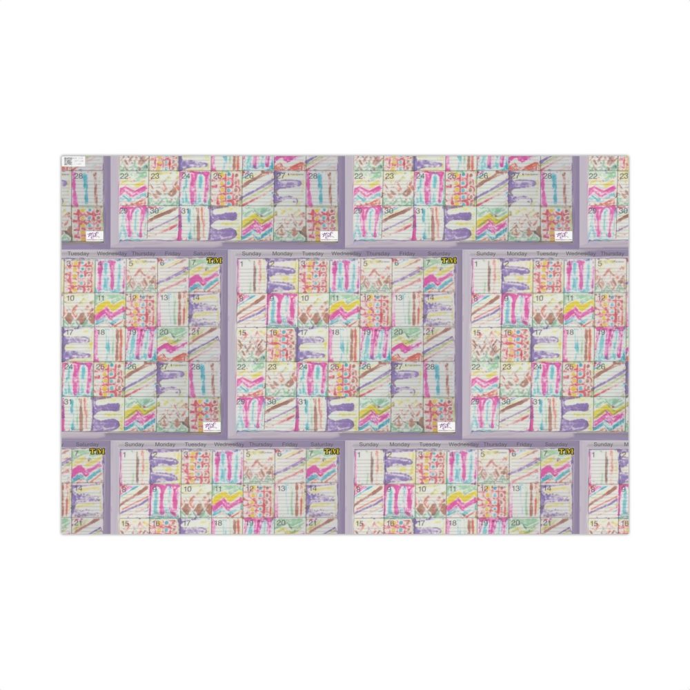 Product Image and Link for Gift Wrap Papers – “Psychedelic Calendar Seeped(tm)” – Medium Square – Three Sizes