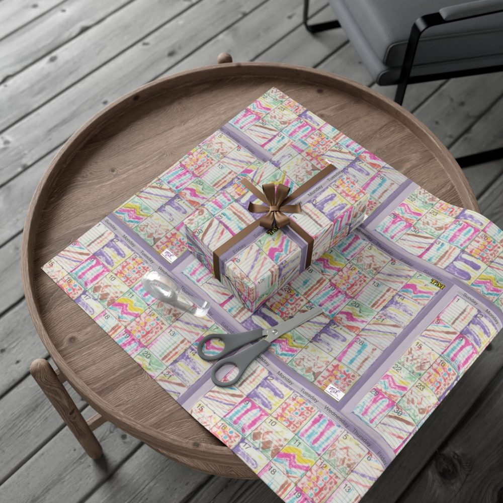 Product Image and Link for Gift Wrap Papers – “Psychedelic Calendar Seeped(tm)” – Medium Square – Three Sizes