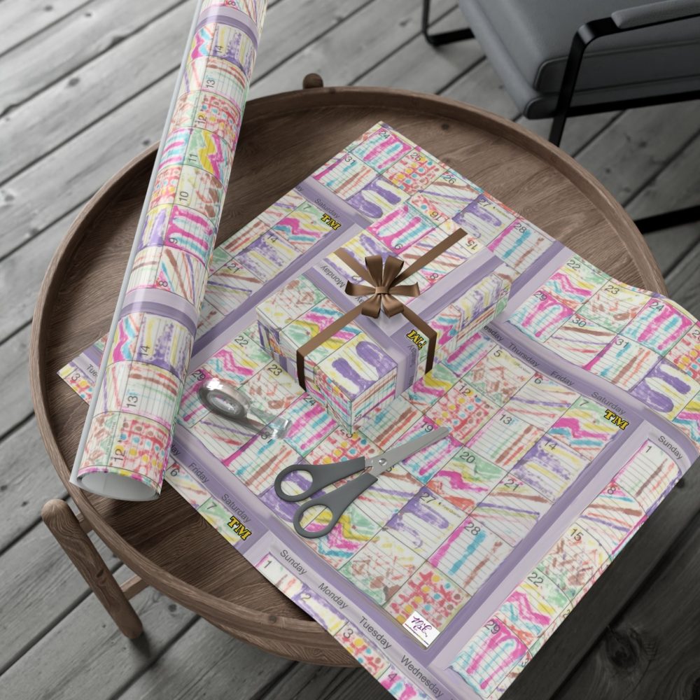 Product Image and Link for Gift Wrap Papers – “Psychedelic Calendar Seeped(tm)” – Medium Square – Three Sizes