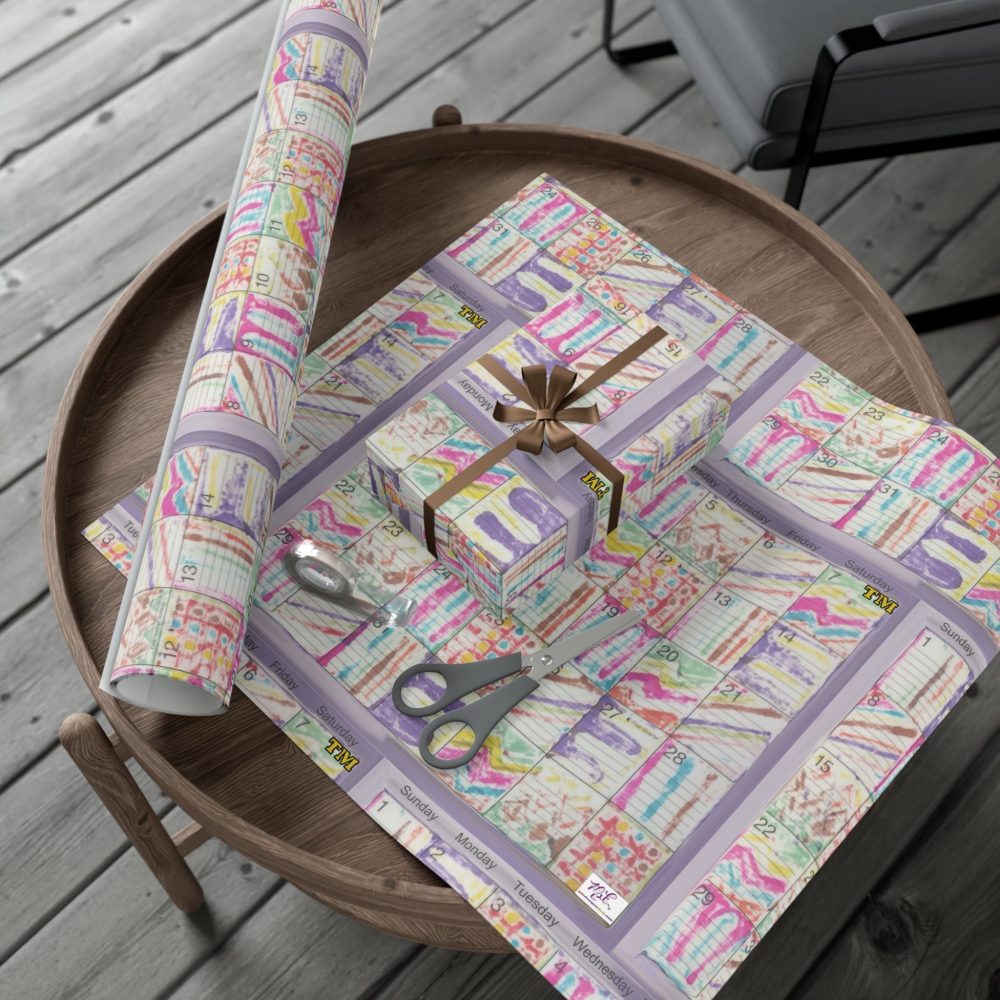 Product Image and Link for Gift Wrap Papers – “Psychedelic Calendar Seeped(tm)” – Medium Square – Three Sizes