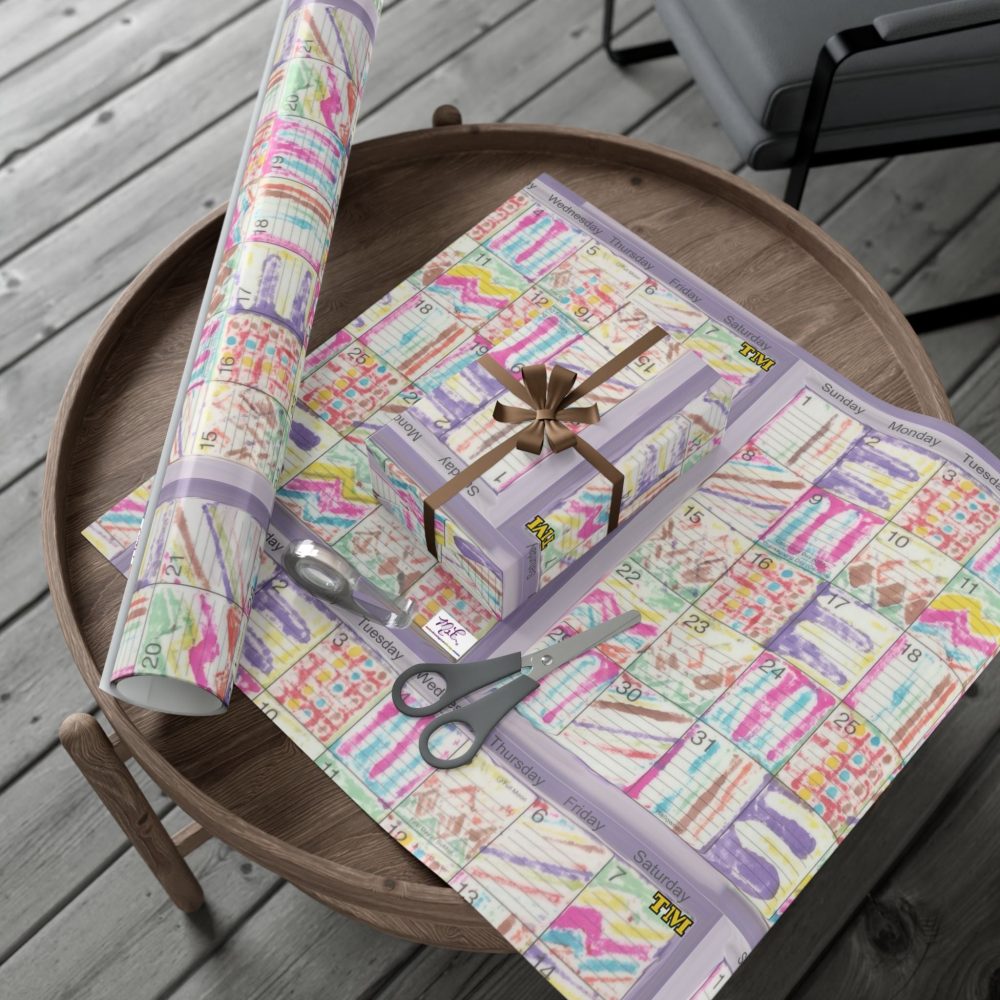 Product Image and Link for Gift Wrap Papers – “Psychedelic Calendar Seeped(tm)” – Medium Square – Three Sizes