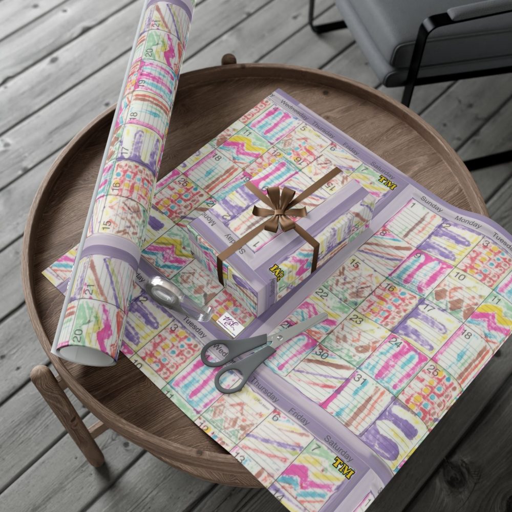 Product Image and Link for Gift Wrap Papers – “Psychedelic Calendar Seeped(tm)” – Medium Square – Three Sizes