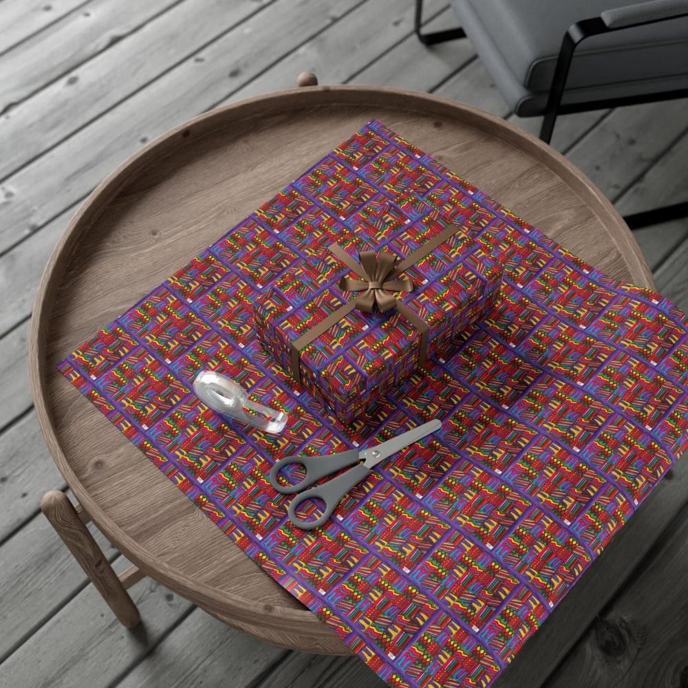 Product Image and Link for Gift Wrap Papers – “Psychedelic Calendar Vibrant(tm)” – Small Square – Three Sizes