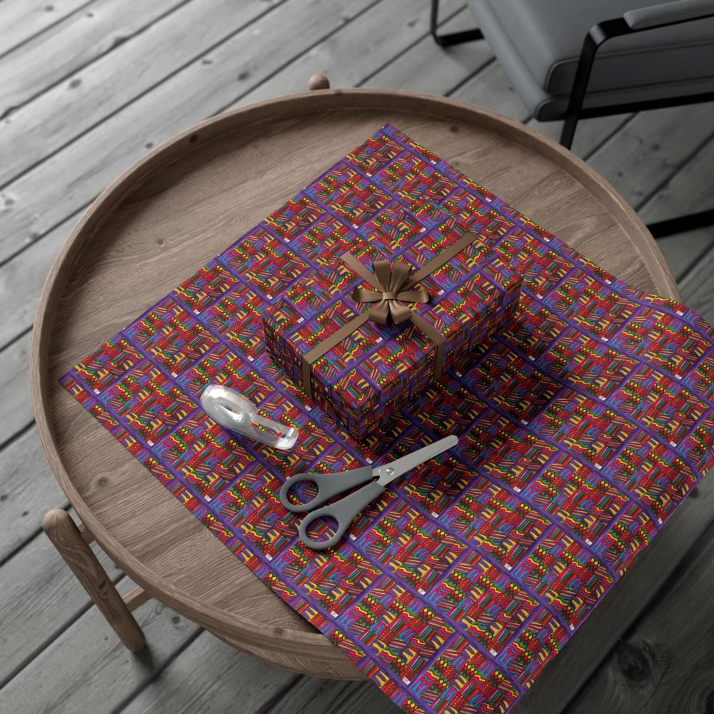 Product Image and Link for Gift Wrap Papers – “Psychedelic Calendar Vibrant(tm)” – Small Square – Three Sizes