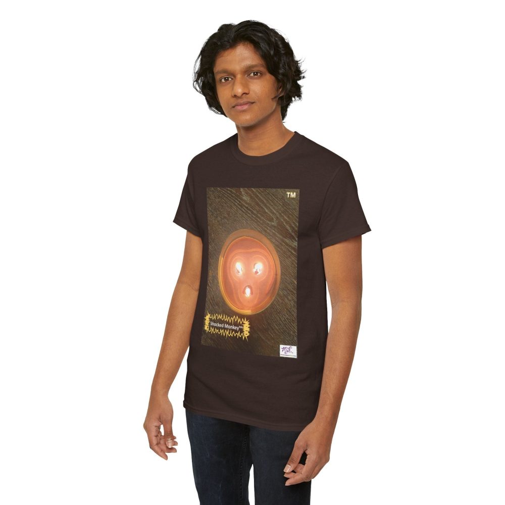 Product Image and Link for Unisex Heavy Cotton Tee: Shocked Monkey(tm) – Seven Colors
