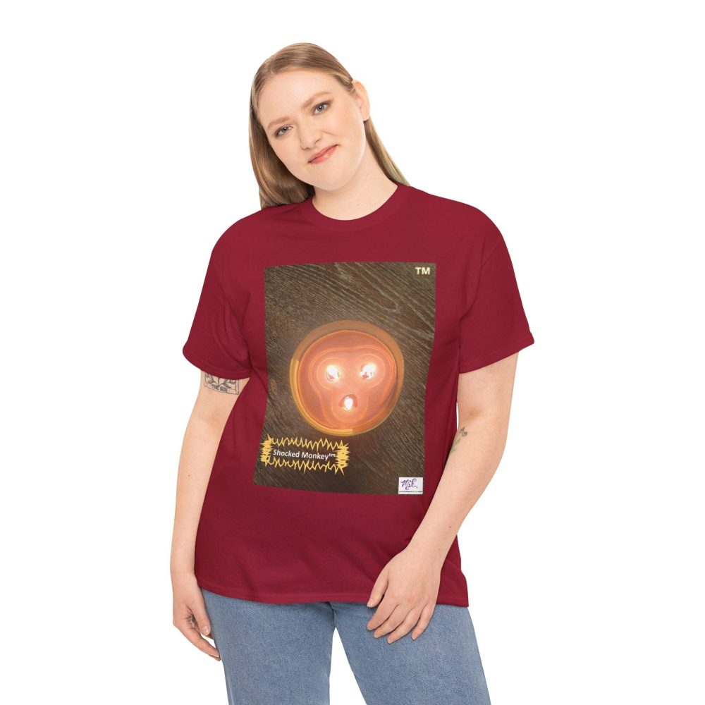 Product Image and Link for Unisex Heavy Cotton Tee: Shocked Monkey(tm) – Seven Colors