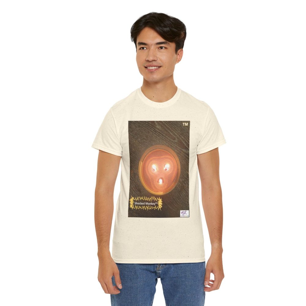 Product Image and Link for Unisex Heavy Cotton Tee: Shocked Monkey(tm) – Seven Colors