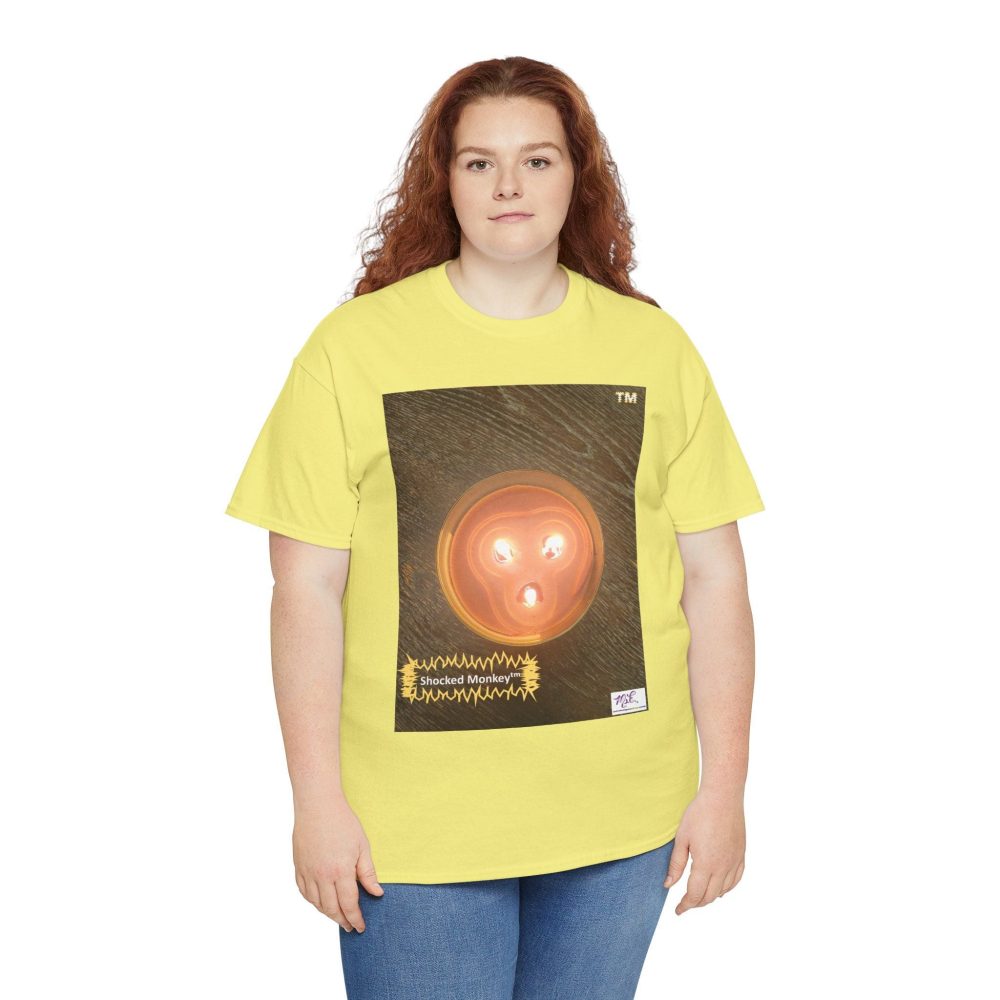 Product Image and Link for Unisex Heavy Cotton Tee: Shocked Monkey(tm) – Seven Colors