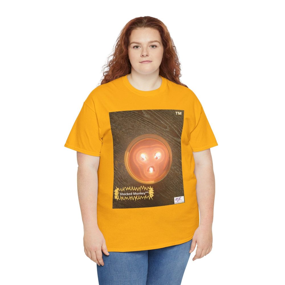 Product Image and Link for Unisex Heavy Cotton Tee: Shocked Monkey(tm) – Seven Colors