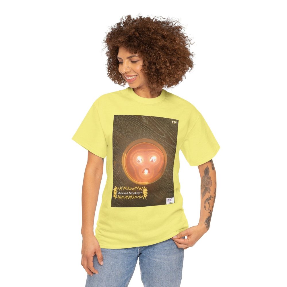 Product Image and Link for Unisex Heavy Cotton Tee: Shocked Monkey(tm) – Seven Colors