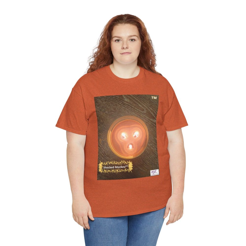 Product Image and Link for Unisex Heavy Cotton Tee: Shocked Monkey(tm) – Seven Colors