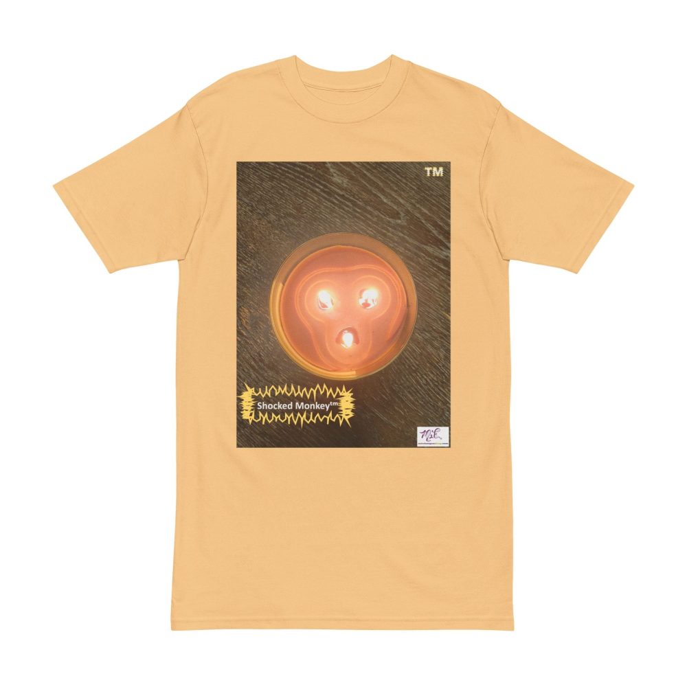 Product Image and Link for Men’s Heavyweight Tee: “Shocked Monkey(tm)” – Four Colors