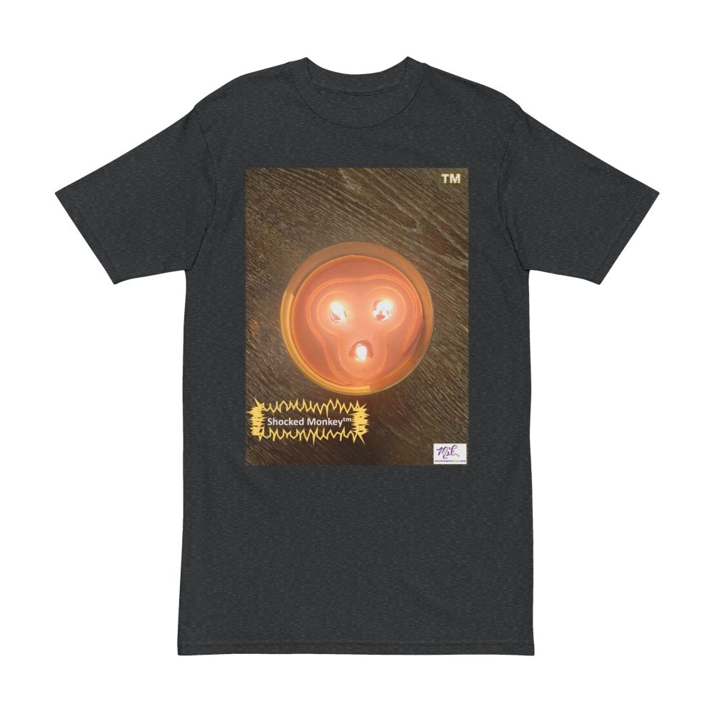Product Image and Link for Men’s Heavyweight Tee: “Shocked Monkey(tm)” – Four Colors