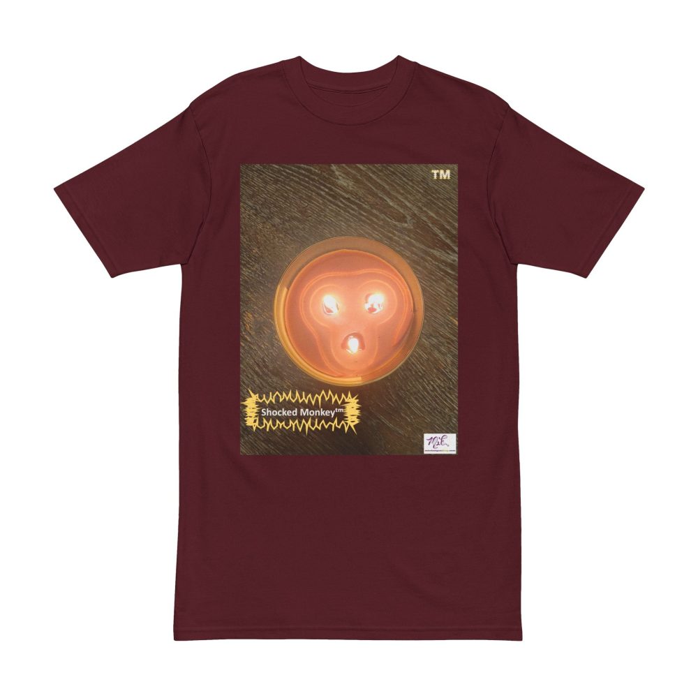 Product Image and Link for Men’s Heavyweight Tee: “Shocked Monkey(tm)” – Four Colors