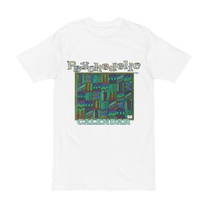 Product Image and Link for Men’s Heavyweight Tee: “Psychedelic Calendar Chilled(tm)” – Five Colors