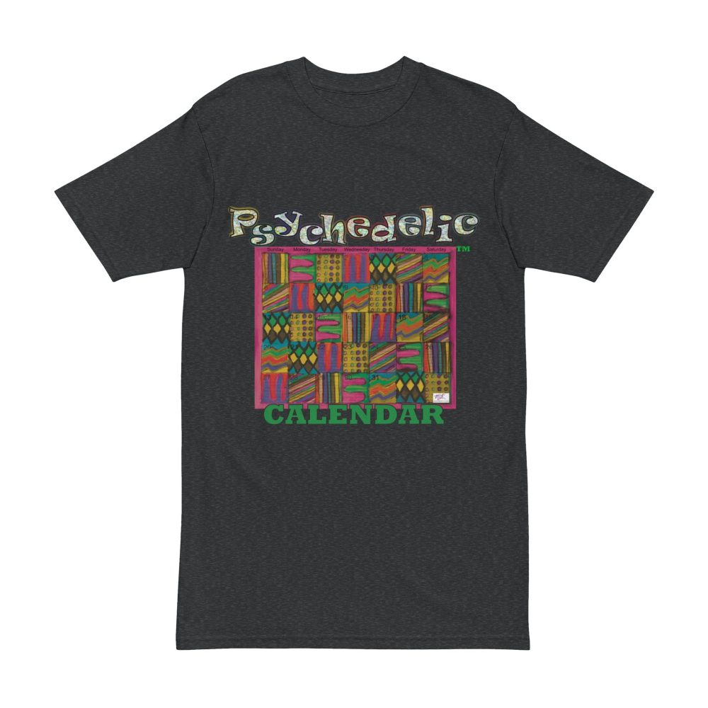 Product Image and Link for Men’s Heavyweight Tee: “Psychedelic Calendar Garden(tm)” – Four Colors