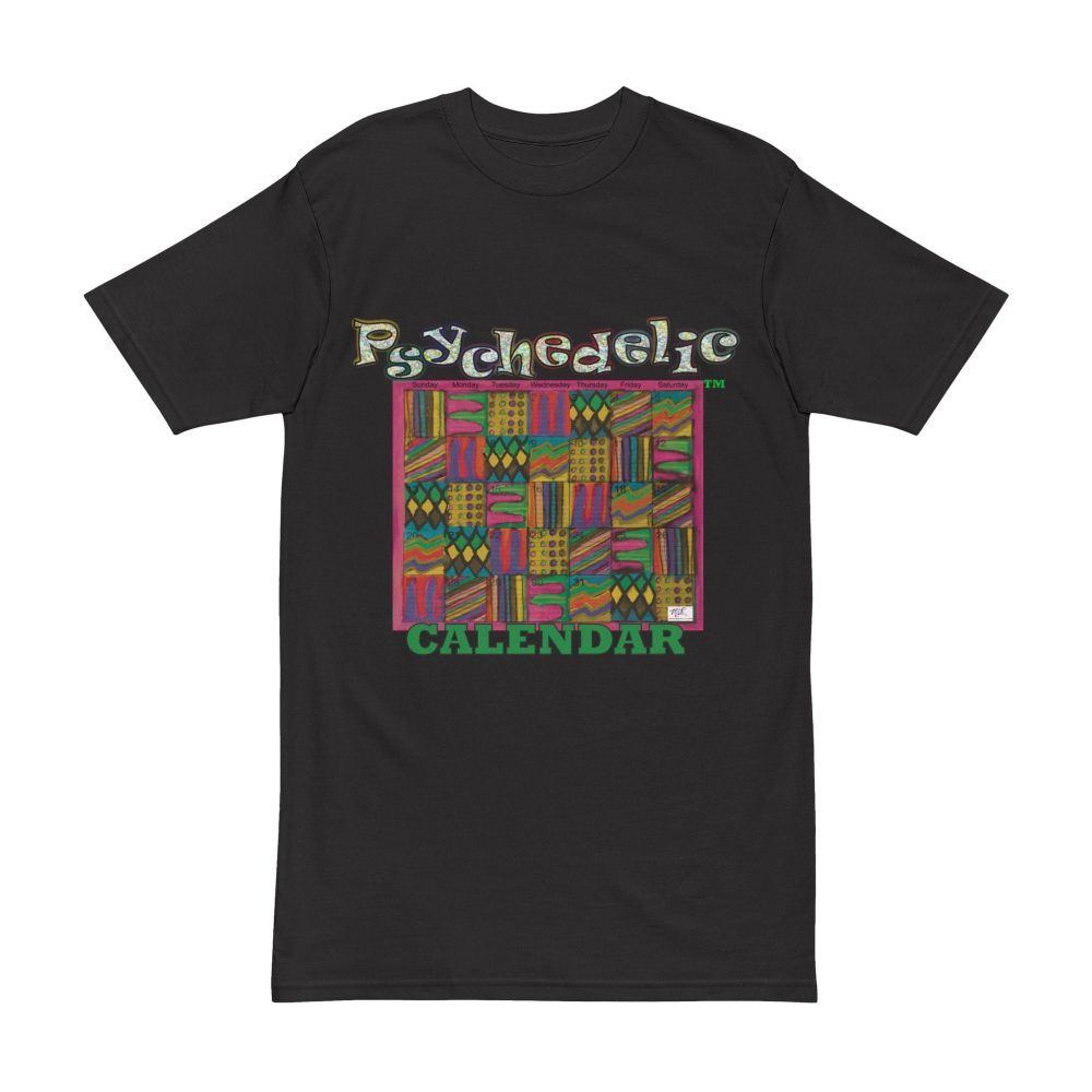 Product Image and Link for Men’s Heavyweight Tee: “Psychedelic Calendar Garden(tm)” – Four Colors