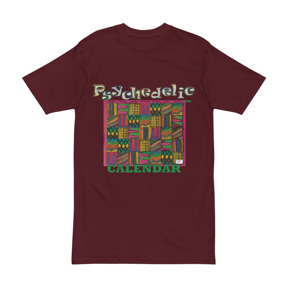 Product Image and Link for Men’s Heavyweight Tee: “Psychedelic Calendar Garden(tm)” – Four Colors
