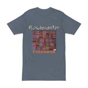 Product Image and Link for Men’s Heavyweight Tee: “Psychedelic Calendar Muted(tm)” – Five Colors